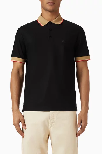 Logo Collar Polo Shirt in Cotton