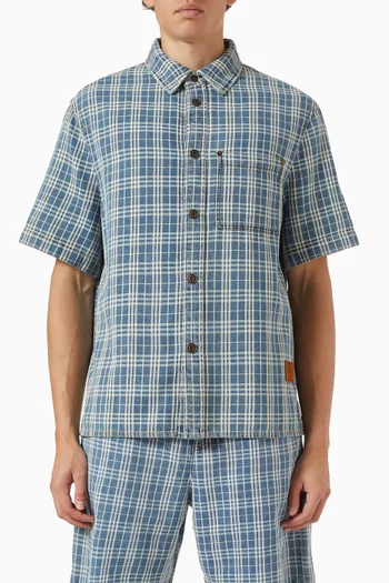 Donald Check-print Shirt in Denim