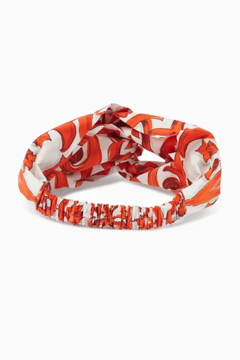 Majolica-print Headband in Cotton Poplin