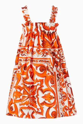 Majolica-print Dress in Cotton