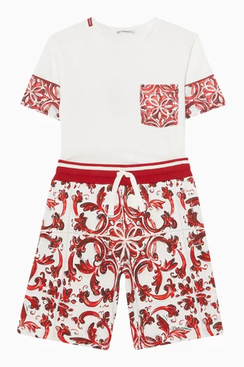 Majolica-print Shorts in Cotton