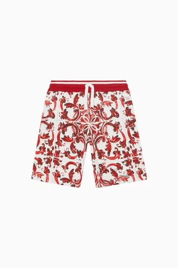 Majolica-print Shorts in Cotton