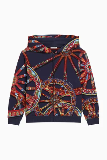 Carretto-print Sweatshirt in Cotton
