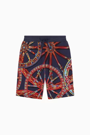 Carretto-print Bermuda Shorts in Cotton