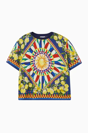 Cartwheel Print T-Shirt in Cotton