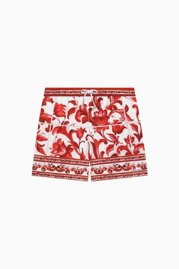 Majolica-print Swim shorts in Nylon