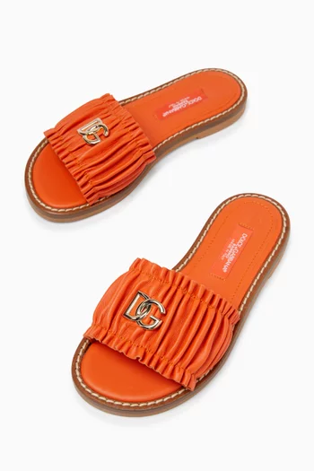 Logo Slides in Nappa Leather