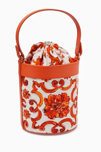Majolica Bucket Bag in Printed Canvas