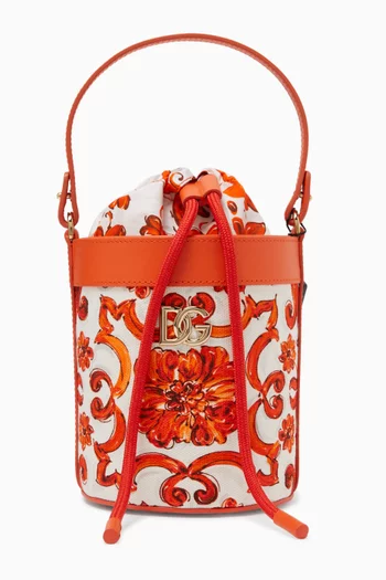 Majolica Bucket Bag in Printed Canvas