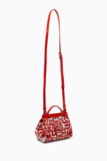 Majolica-print Sicily Top-handle Bag in Calfskin Leather