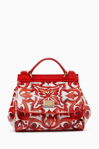 Majolica-print Sicily Top-handle Bag in Calfskin Leather