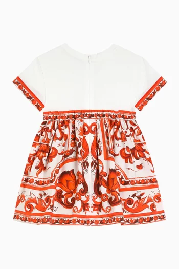 Majolica-Print Dress & Bloomers Set