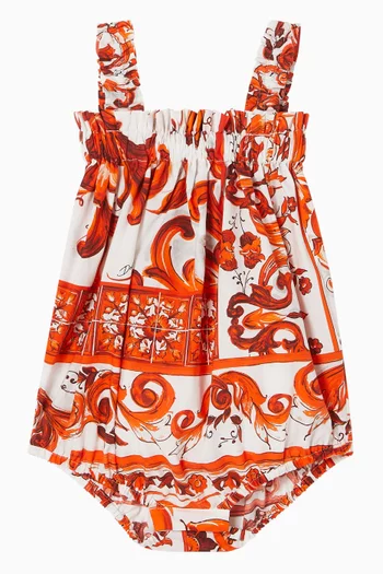 Majolica-print Romper in Cotton