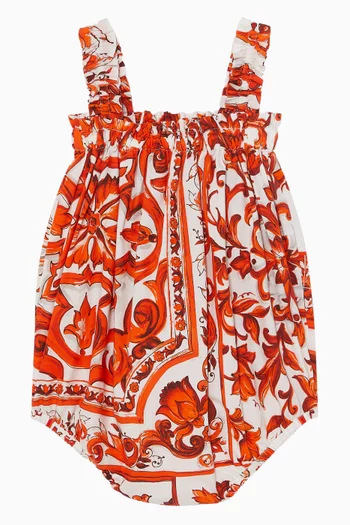 Majolica-print Romper in Cotton