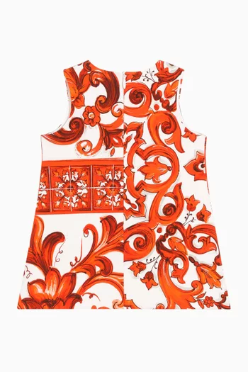 Majolica-print Romper & Bloomers Set