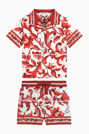 Majolica-print Shirt in Cotton Poplin