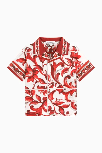Majolica-print Shirt in Cotton Poplin