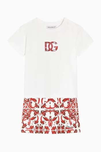 Embossed-logo T-shirt in Cotton Jersey