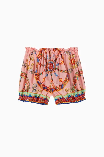 Carretto-Print Poplin Shorts