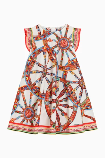 Cartwheel Print Dress