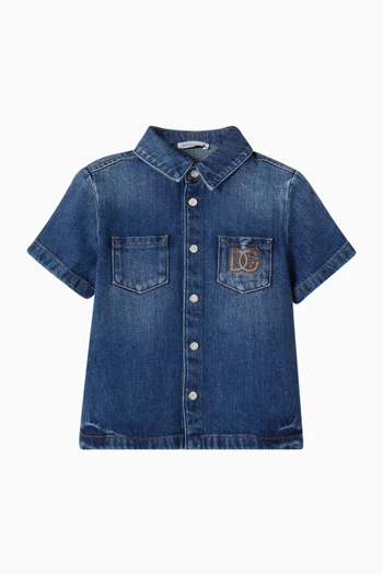 DG Logo Shirt in Cotton Denim