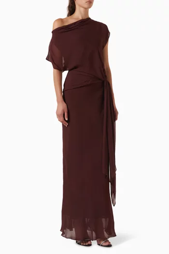 Amanda Drape Dress in Georgette