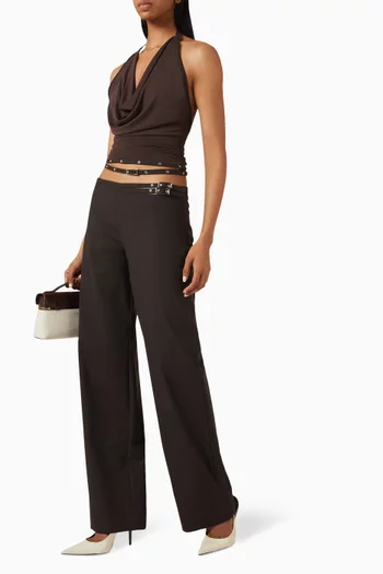 Sazriel Buckle Pants in Pinstripe Suiting