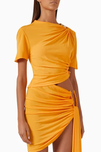 Bezel Quartz Ruched T-shirt in Jersey