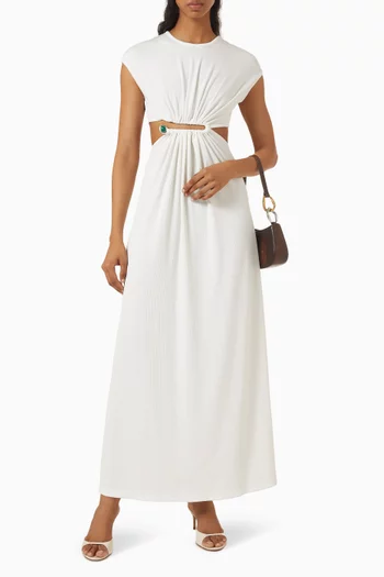 Droplet Crystal Clasp Cut-out Dress
