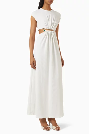 Droplet Crystal Clasp Cut-out Dress
