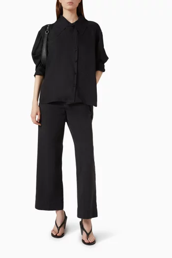 Loose-fit Shirt in Silk-jacquard