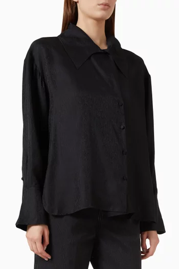 Loose-fit Shirt in Silk-jacquard