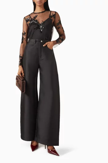 Boyfriend Pants in Satin