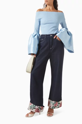 Off-shoulder Puff-sleeve Top
