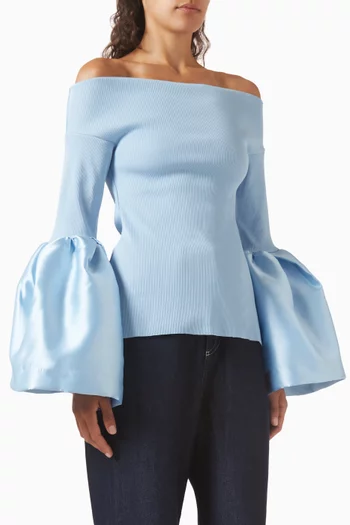 Off-shoulder Puff-sleeve Top