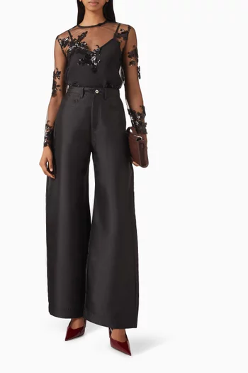 Sequin-embellished T-shirt in Tulle