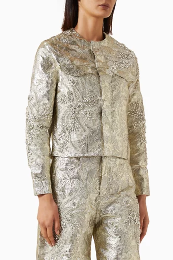 Embellished Jacket in Brocade