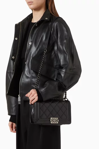 Medium Boy Flap Bag in Quilted Leather
