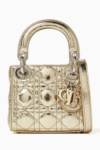 Micro Lady Dior in Crinkled Leather