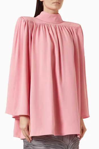 High-neck Top in Silk Cady