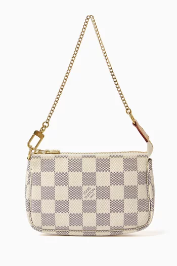 Mini Pochette Accessoires in Damier Azur Canvas
