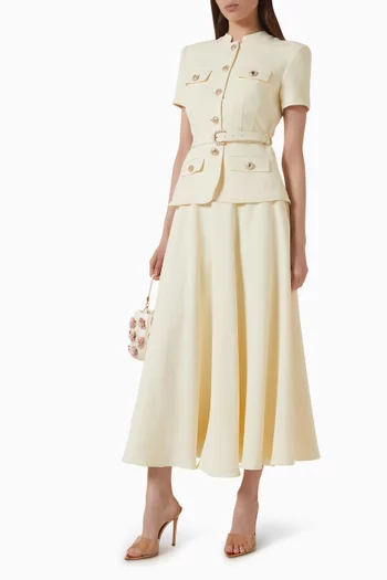 Tailored Midi Dress in Crepe