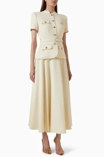Tailored Midi Dress in Crepe