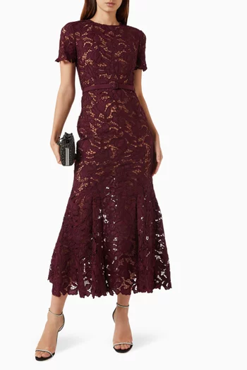 Belted Dress in Lace