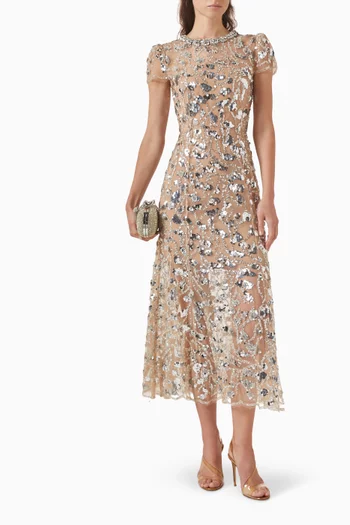 Sequin-embellished Midi Dress