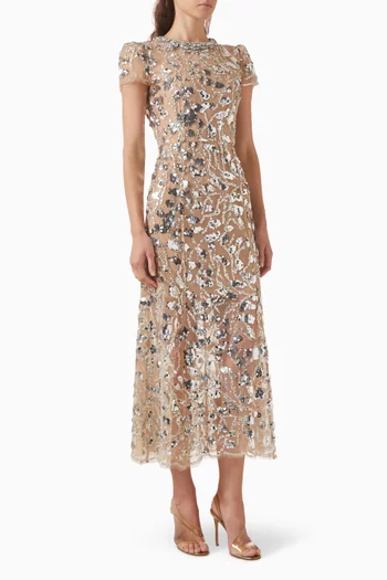 Sequin-embellished Midi Dress