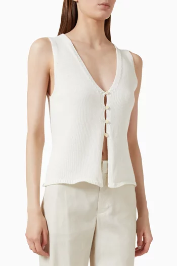 Knit Vest in Cotton Blend