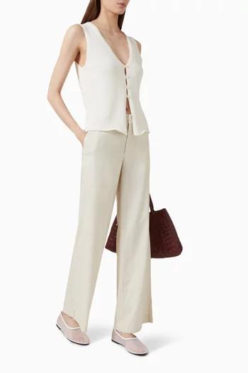 Wide-leg Pants in Linen Blend