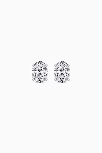 Mini Oval Diamond Studs