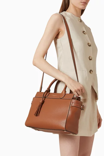 Savannah Top Handle Bag in Pebbled Leather